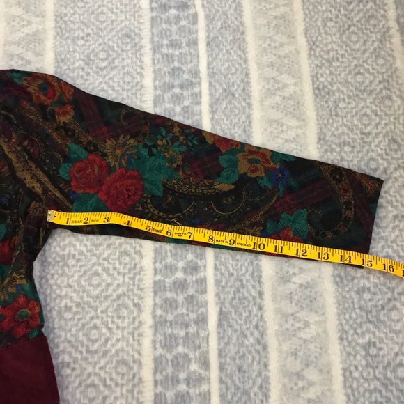 80's Floral Print Long Sleeve Dress Stuart Alan Petites Sz 8 Button and Zipper - Picture 10 of 12